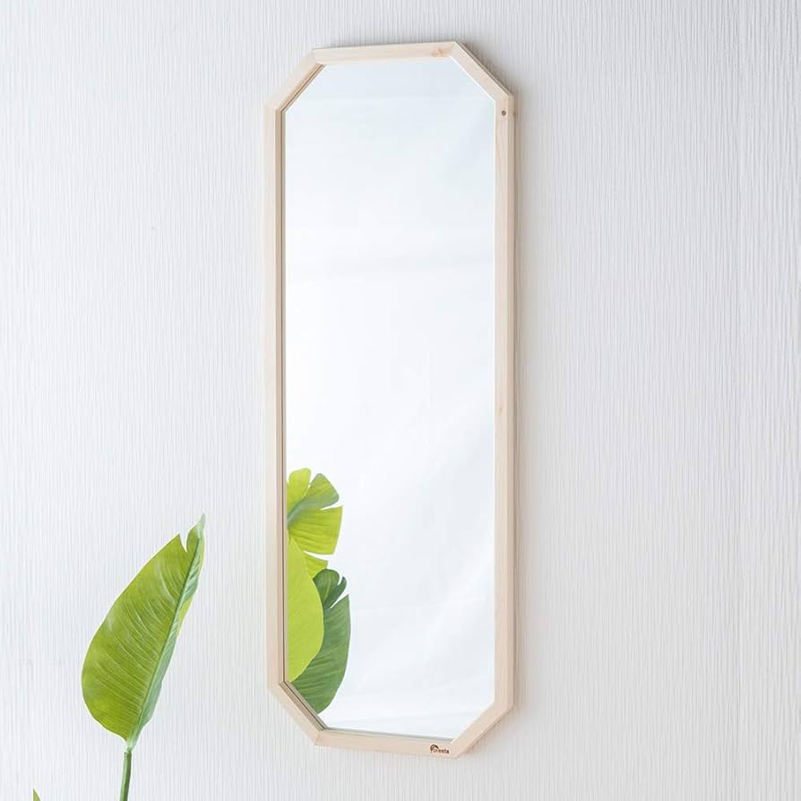 Amazon.co.jp: Foresta 八角たて長ミラー 幅約33.5cm×90cm 玄関 姿見