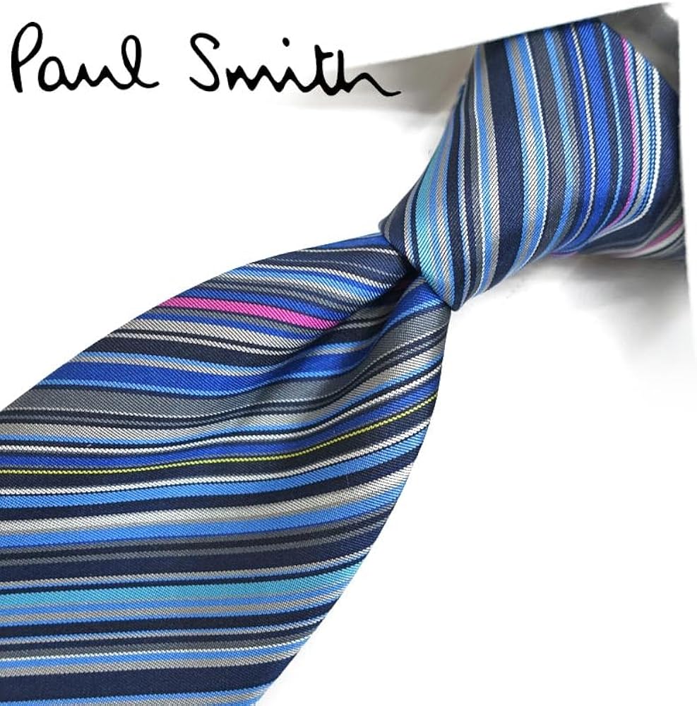 Amazon | ポールスミス (8cm幅) マルチストライプ柄 (ネイビー/ブルー
