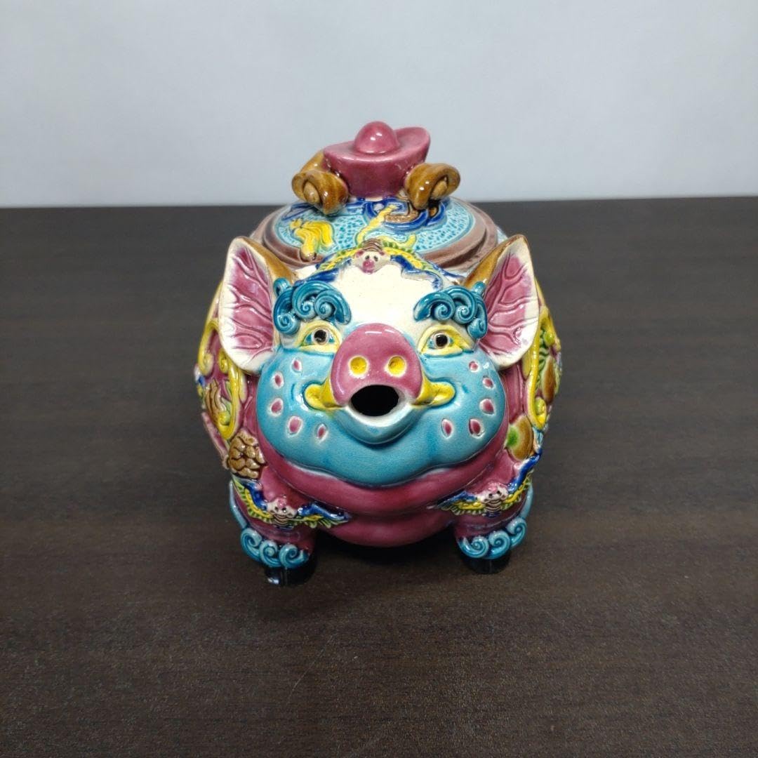 Amazon | 台湾 交趾焼 豚形 急須 在印 | ノーブランド品 | 急須 通販