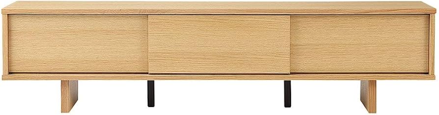 Amazon.co.jp: 無印良品 オーク材AVラック薄型(引戸)・幅150cm 幅150