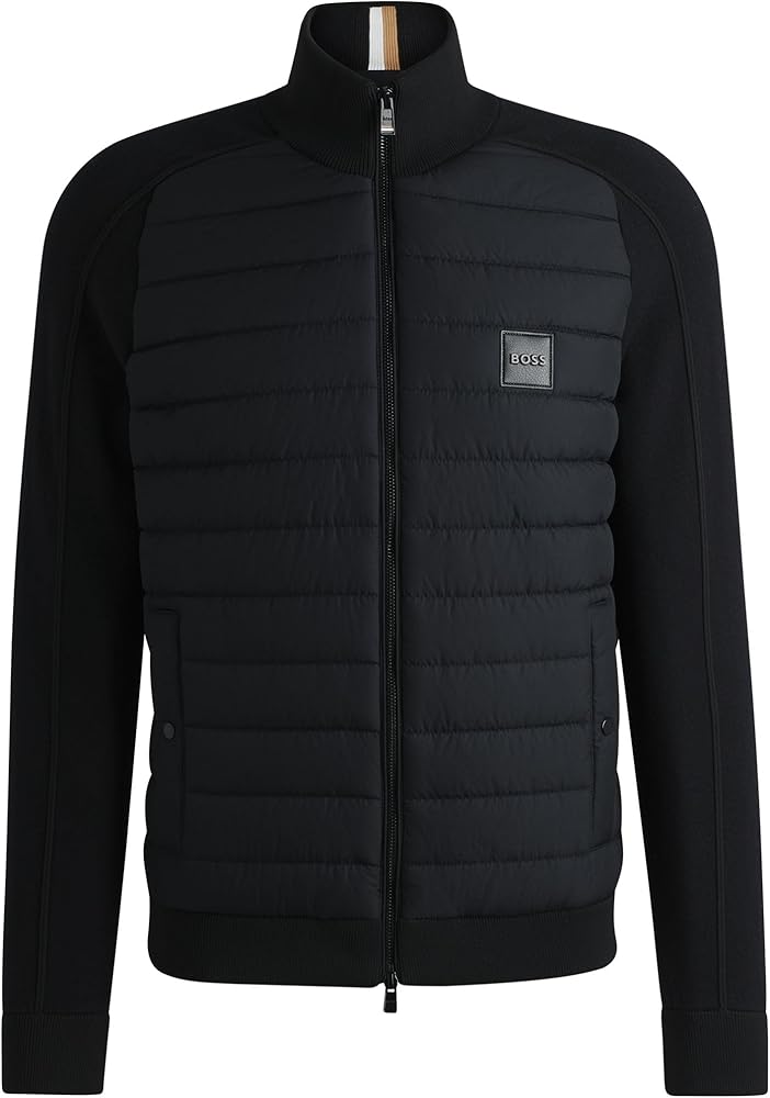 Amazon.co.jp: [BOSS] [ボス] ロゴパッチ ミックスマテリアル ジップ