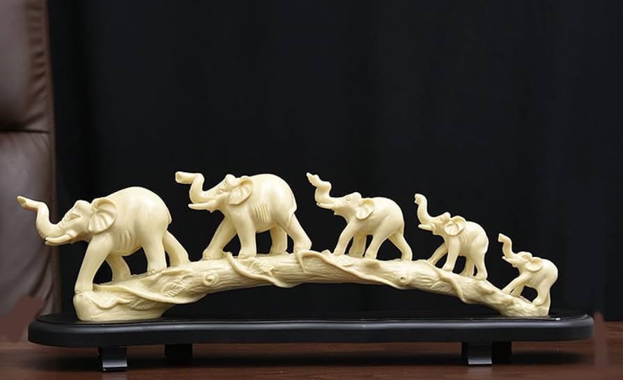 Amazon.co.jp: 置物 オブジェ 象牙風 樹脂製 彫刻 創造的な模造象牙