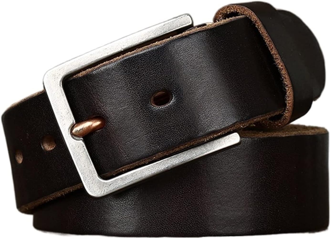 ROROR Cowhide Belt For Men Metal Buckle Soft Genuine Leather Belt