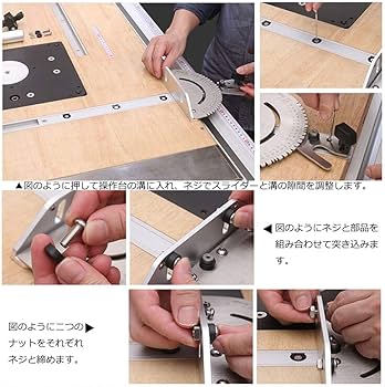 Amazon | テーブルソーアクセサリ マイターゲージ テーブルフェンス