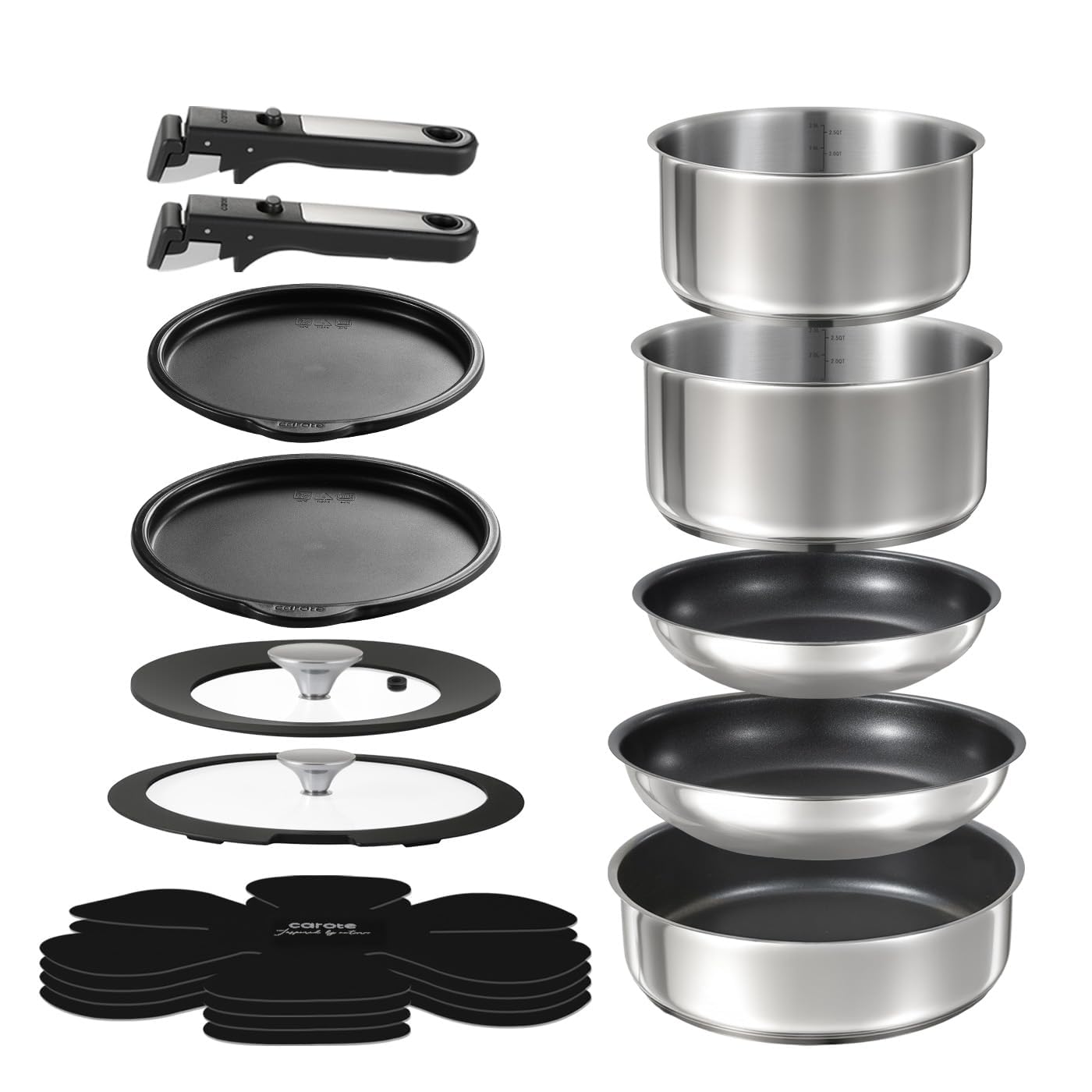Amazon.co.jp: CAROTE カローテ フライパン セット 15点 ステンレス IH