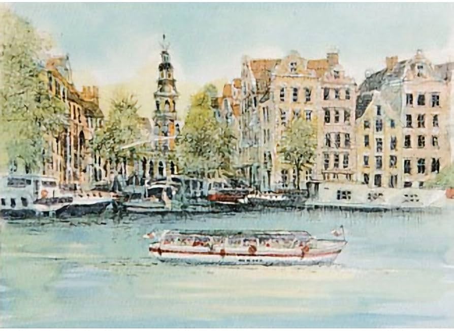 Amazon｜織田義郎 アムステルダムIX ブラウン エッチング＋手彩色 版画