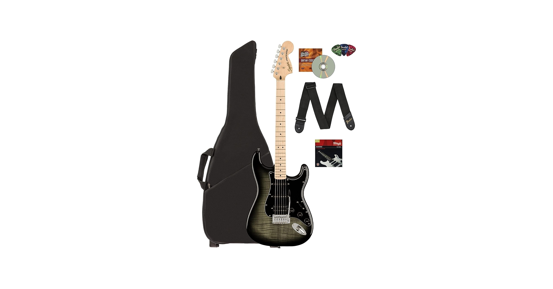 Amazon.com: Fender Squier Affinity Stratocaster FMT HSS - Black