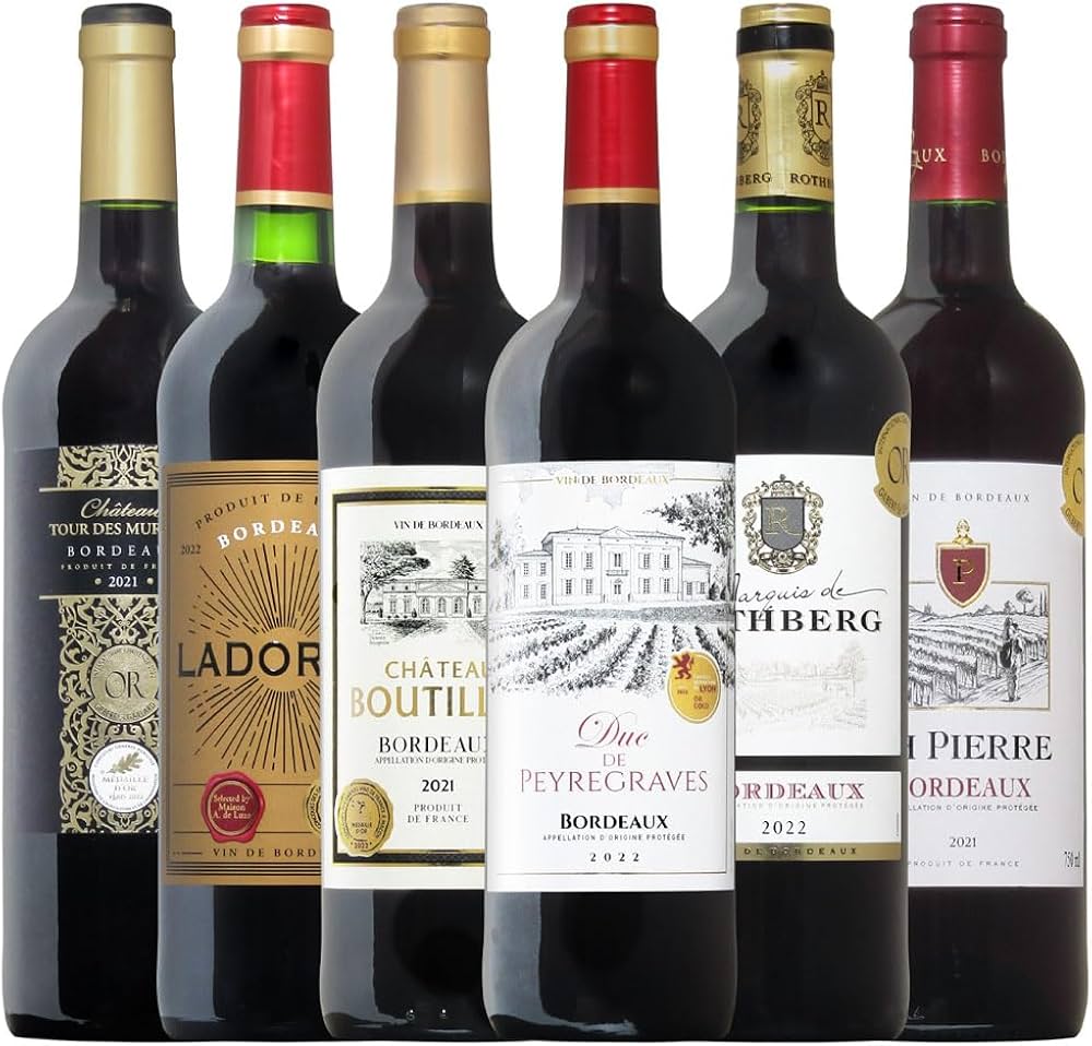 Amazon.co.jp: 全てボルドー金賞受賞 赤ワイン 6本 ワイン セット 飲み