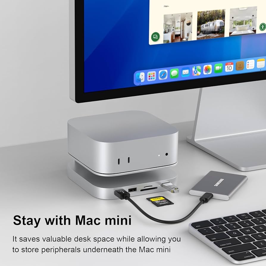 Qwiizlab Aluminum Stand Hub with SSD Enclosure, Docking Station