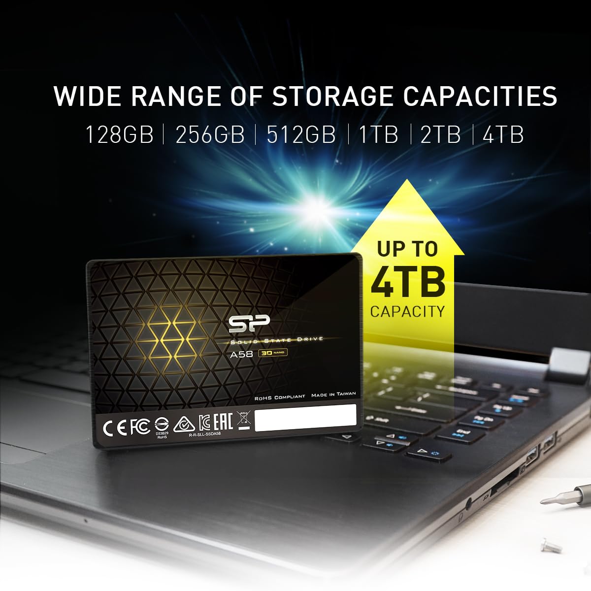 Amazon | Silicon Power Ace A58 512GB 2.5 Inch SATA III SSD, 3D