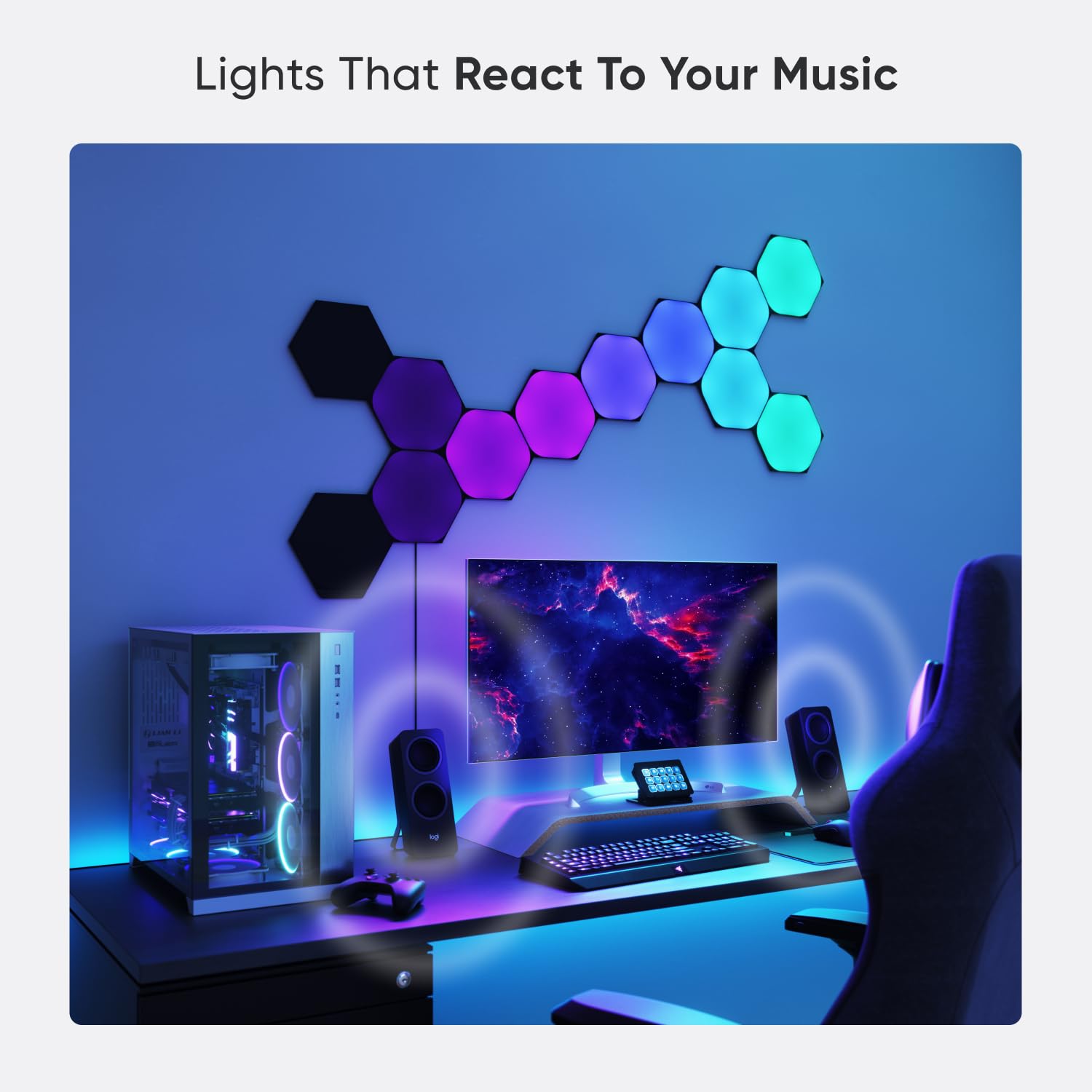 Nanoleaf Shapes LED Wall Lights, RGBW Smart Wall Panels with 16M+