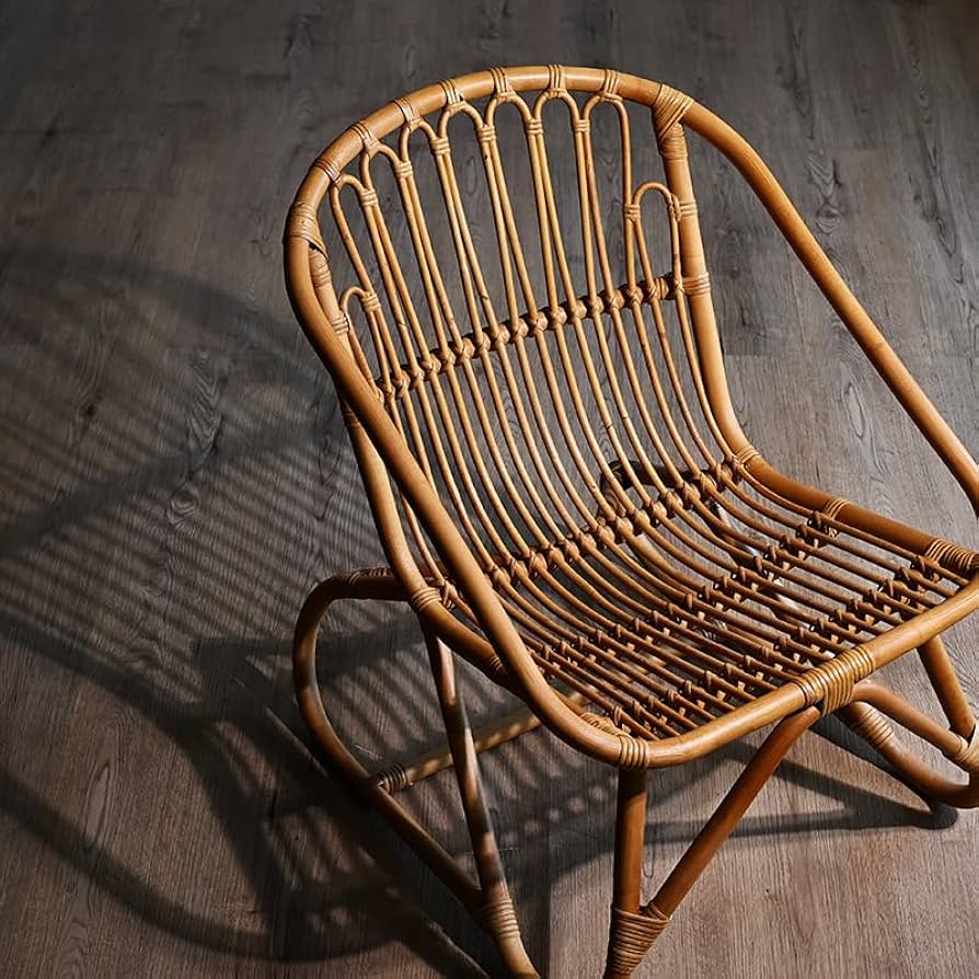 Amazon.co.jp: ラタンチェア Lサイズ 皮付きラタン アジアン