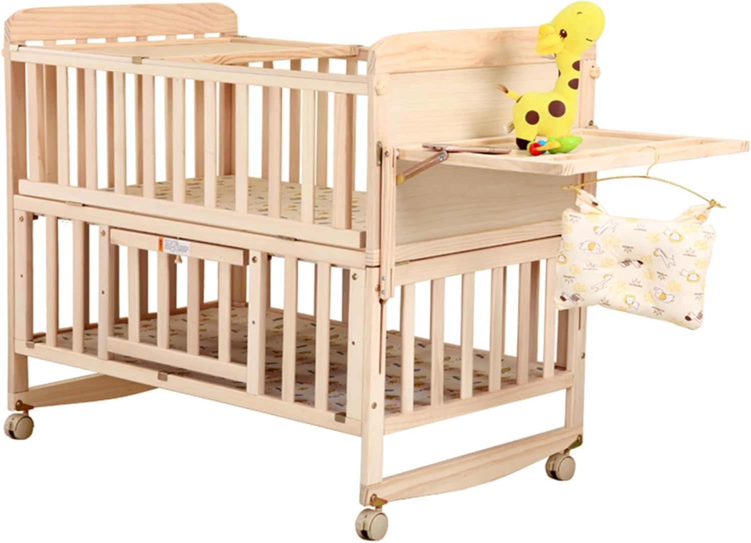 Amazon.co.jp: Averil ベビーベッド 添い寝ベッド 天然木製 105×60