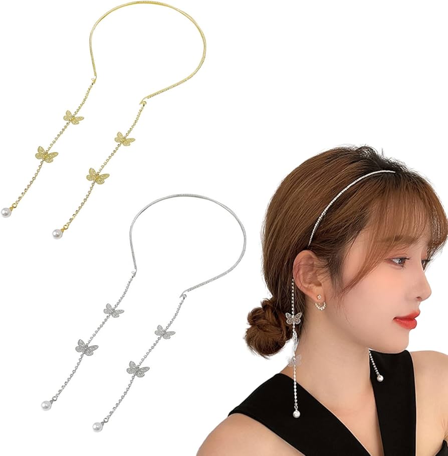 Amazon.co.jp: Doyime ﻿カチューシャ 2本セット ラインストーン パール