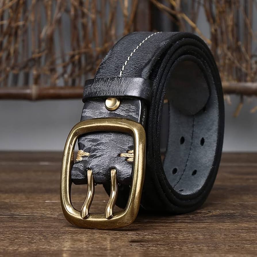 小物 TETE HOMME double buckle leather belt TETE HOMME double