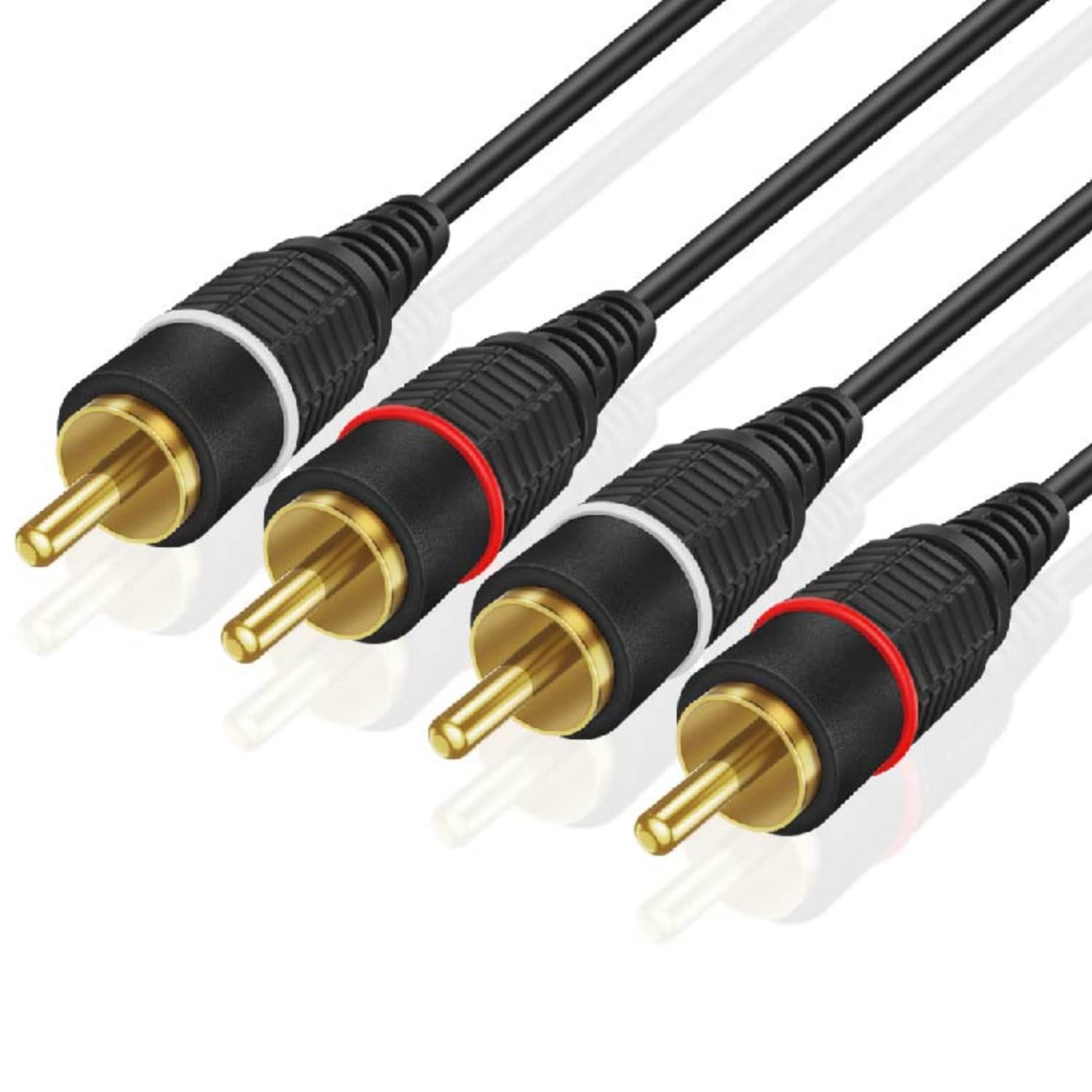 Amazon.com: TNP RCA Cables 6ft - Gold Plated 2RCA Male to 2RCA