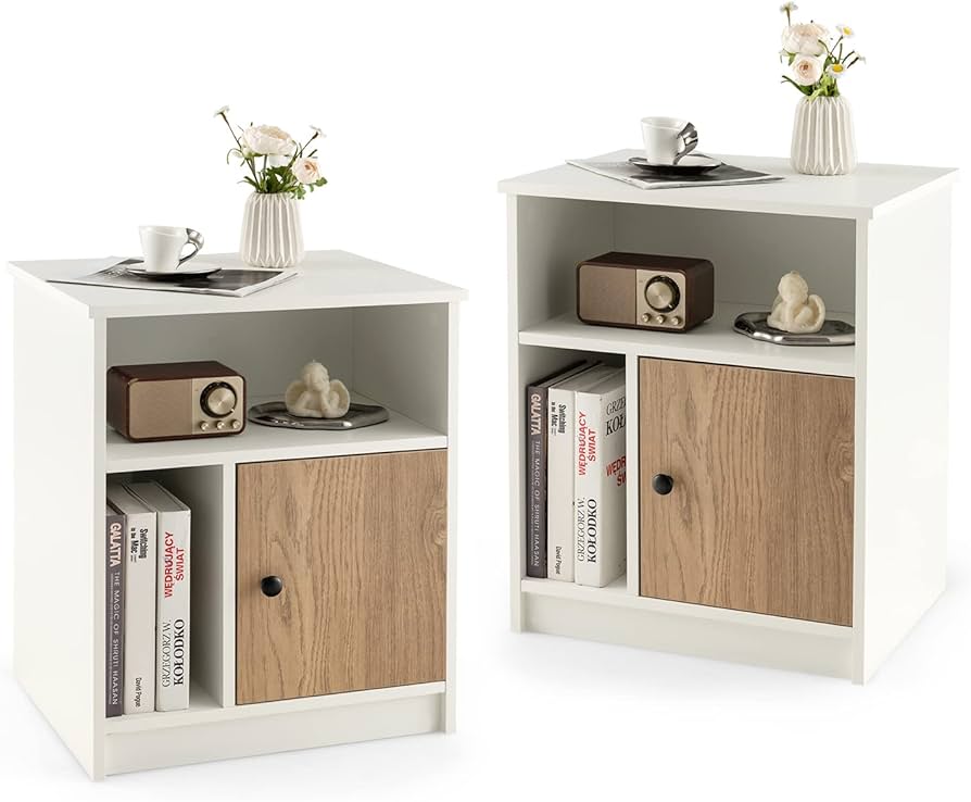 Amazon.com: Giantex White Nightstand Set of 2, 25