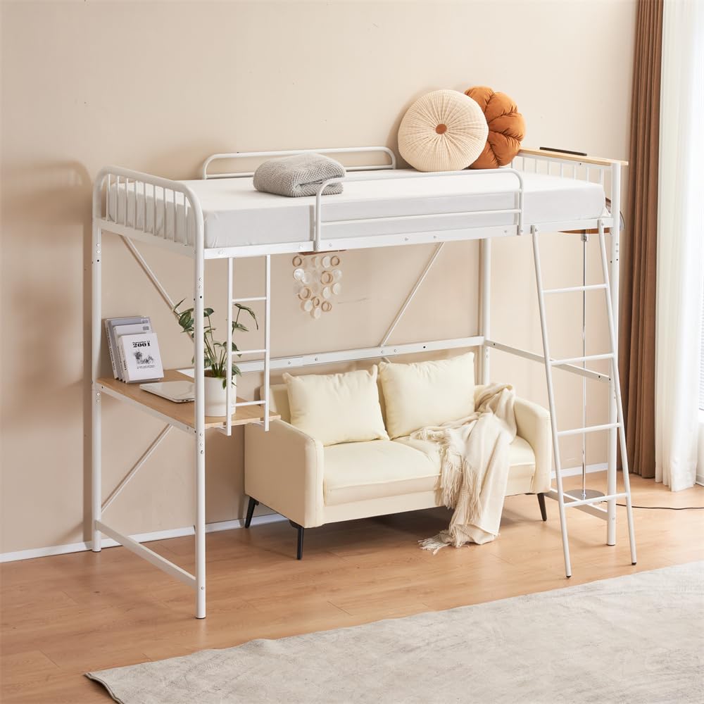 Amazon｜システムベット ロフトベッド シングル コンセント付き デスク