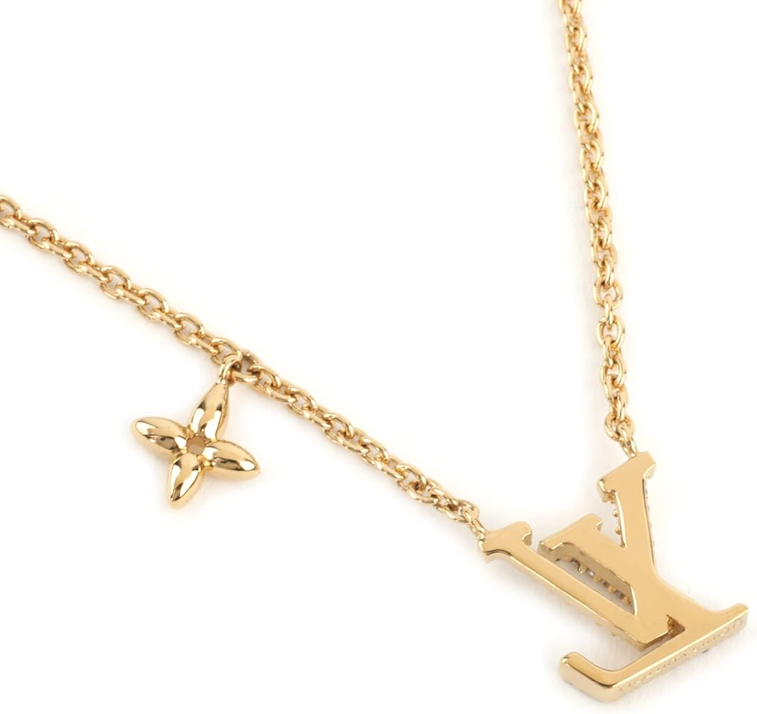 Amazon.co.jp: LOUIS VUITTON Necklace M00596 Collie LV Iconic Gold