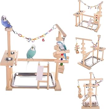 Amazon | インコ 遊び場 止まり木 バードアスレチック パーチ 天然木
