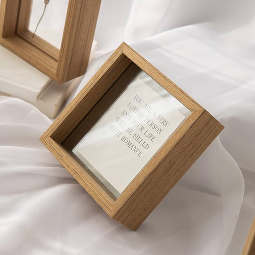 Amazon.co.jp: [XYJP] 2枚のガラスで写真を挟む木製フレームの写真立て