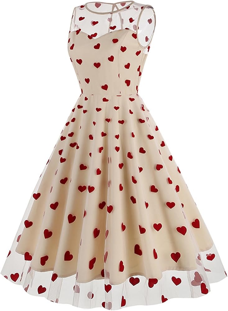 Amazon.com: Women Keyhole Heart Embroidery Dress Sheer Mesh