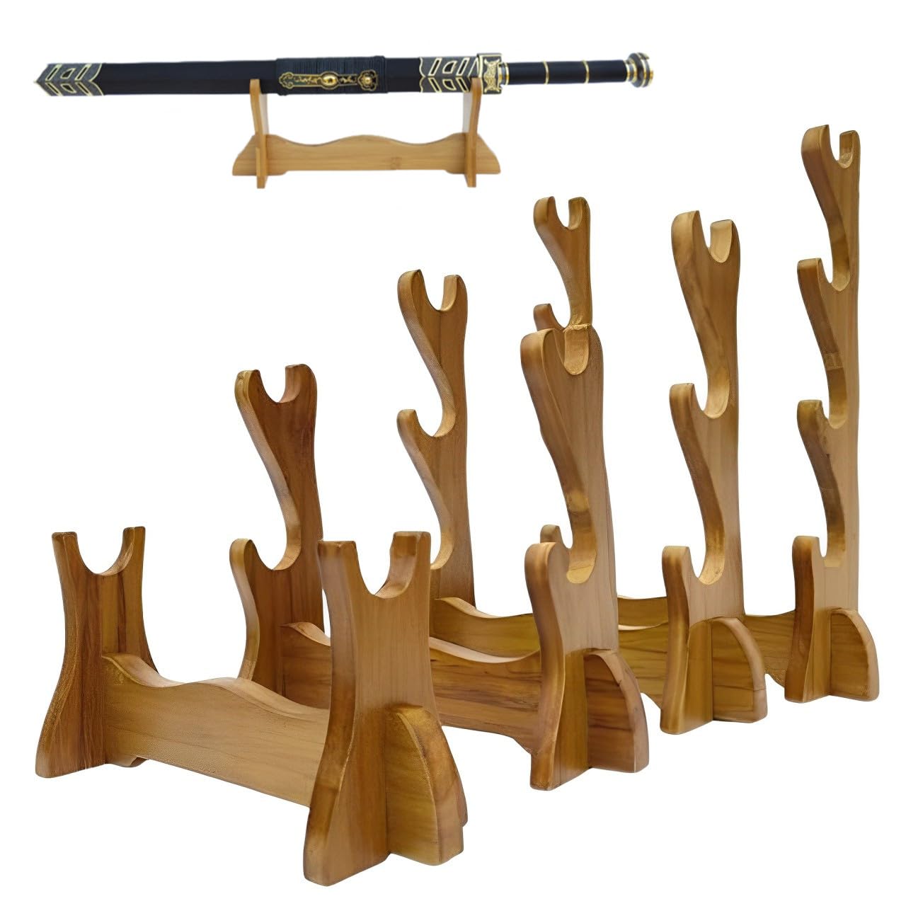 Amazon.co.jp: 刀掛け 木製 ミニ刀掛台 日本刀 模造刀 木刀 竹刀 居合