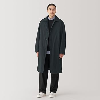 Amazon | 無印良品 紳士 洗える中わた ステンカラーコート メンズ