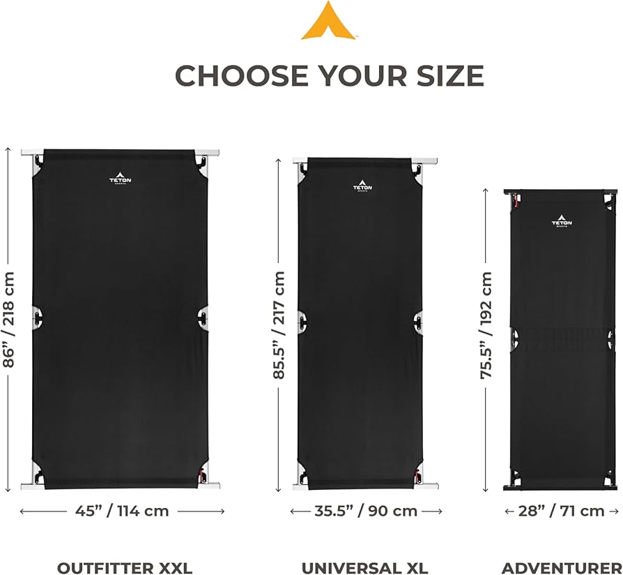 TETON Sports Universal Camp Cot; Folding Cot Great for Car Camping