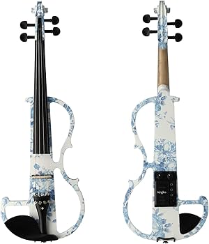 Amazon | Kinglos 4/4 ホワイトブルーフラワー カラーソリッドウッド