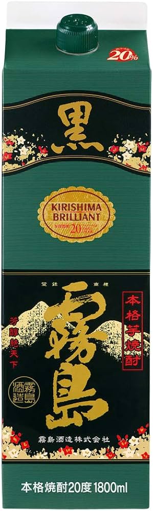 Amazon.co.jp: 霧島酒造 黒霧島 パック 芋 20度 1800ml×6本 : 食品
