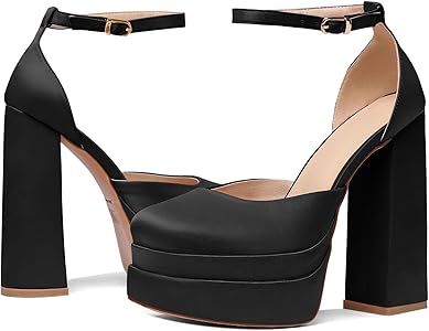 Amazon.com | Mettesally Chunky Block High Heels for Women Square