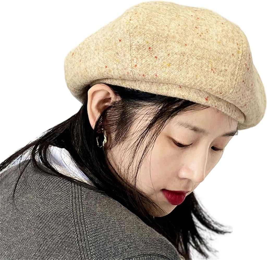 TAILORMAP Harris Tweed Wool Beret Hat,British Style Berets for