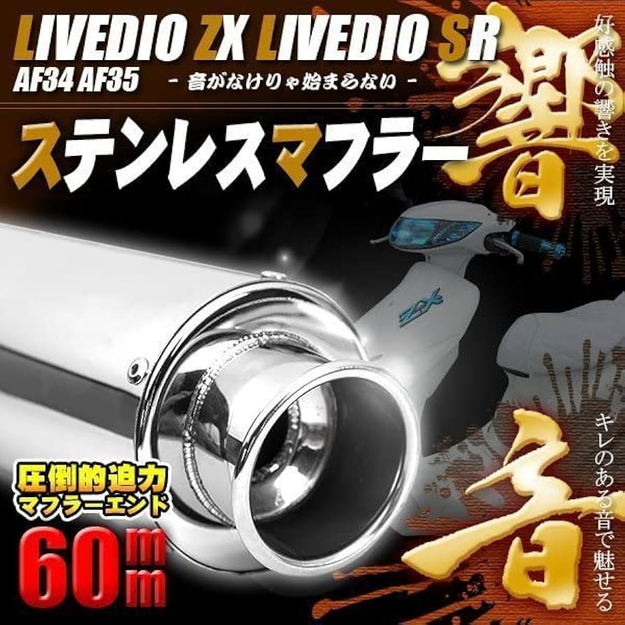 Amazon | ステンレス マフラー ライブディオZX ライブディオSR AF34