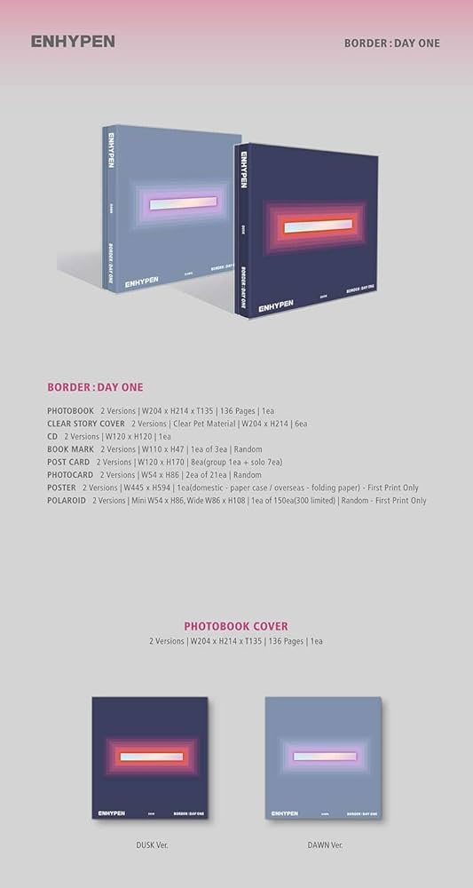 ENHYPEN - ENHYPEN [BORDER : DAY ONE] Album [DUSK / DAWN] RANDOM