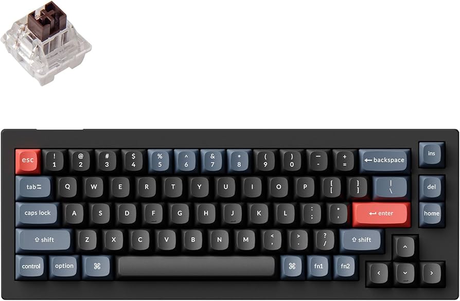 Keychron Teclado mecânico personalizado com fio V2, 65% layout QMK
