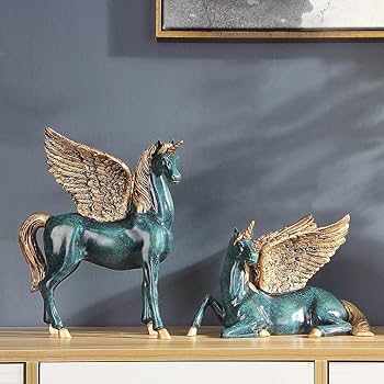 Amazon.co.jp: 馬 置物 クリエイティブ ペガサス像 おしゃれ 風水 置物