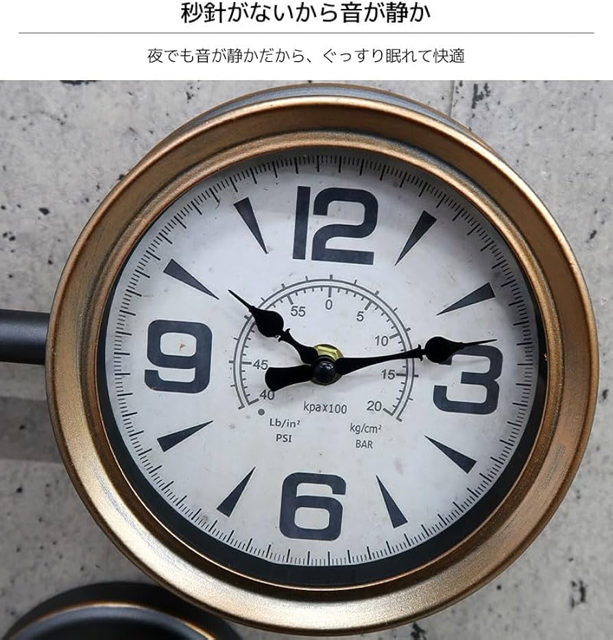 Amazon.co.jp: 【WNJAPAN】ウォールクロック 壁掛け時計 水道管