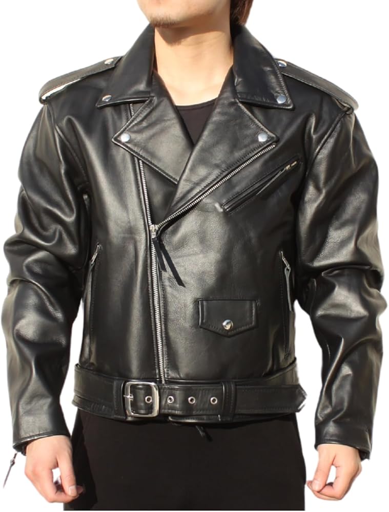 Amazon | [皮の但馬屋] Mo-LAWS 牛革 ダブルライダースジャケット US