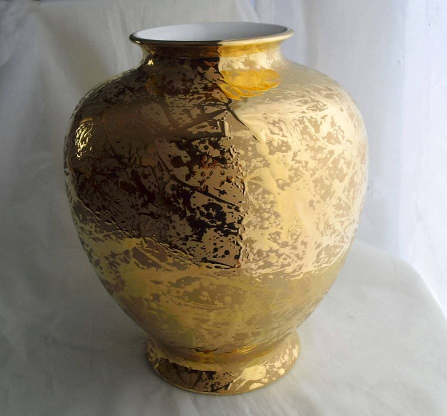 Amazon.co.jp: ナルミ金彩ゴールド花瓶壺フラワーベース全長24cm