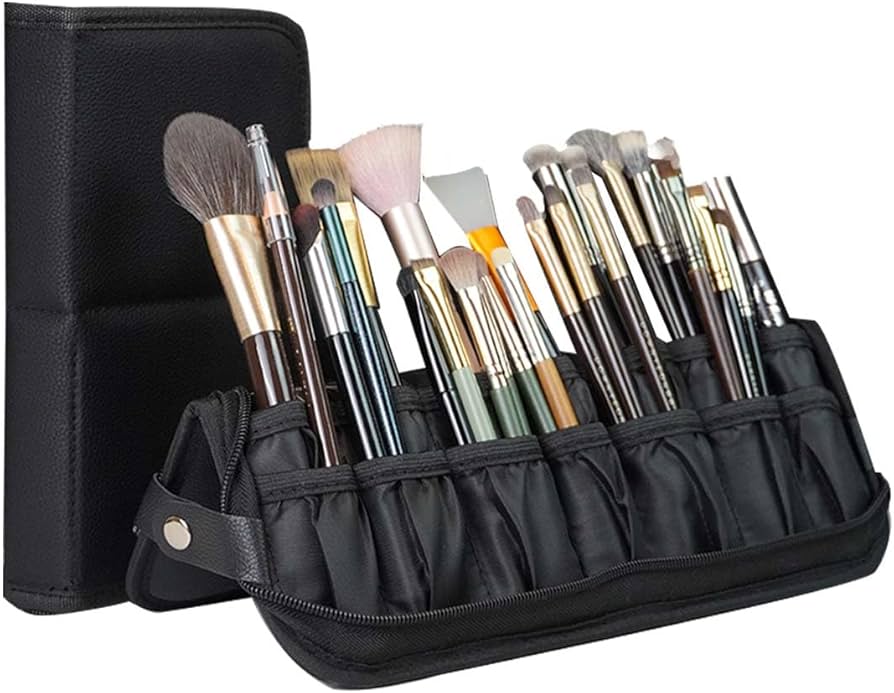 Amazon | メイクブラシケース 大容量 折りたたみ 自立 立てる 化粧筆
