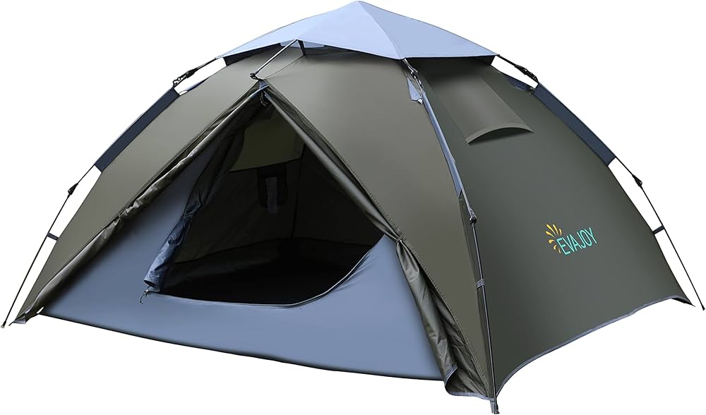 Amazon | テント ワンタッチ 3-4人用 Evajoy 数秒設営 耐水圧3000mm