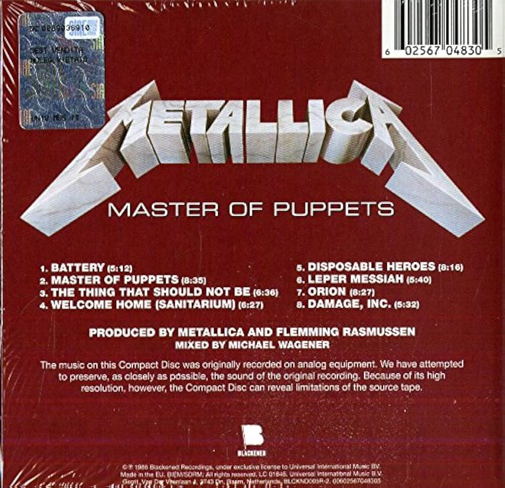 Metallica - Master Of Puppets: Amazon.nl: Muziek