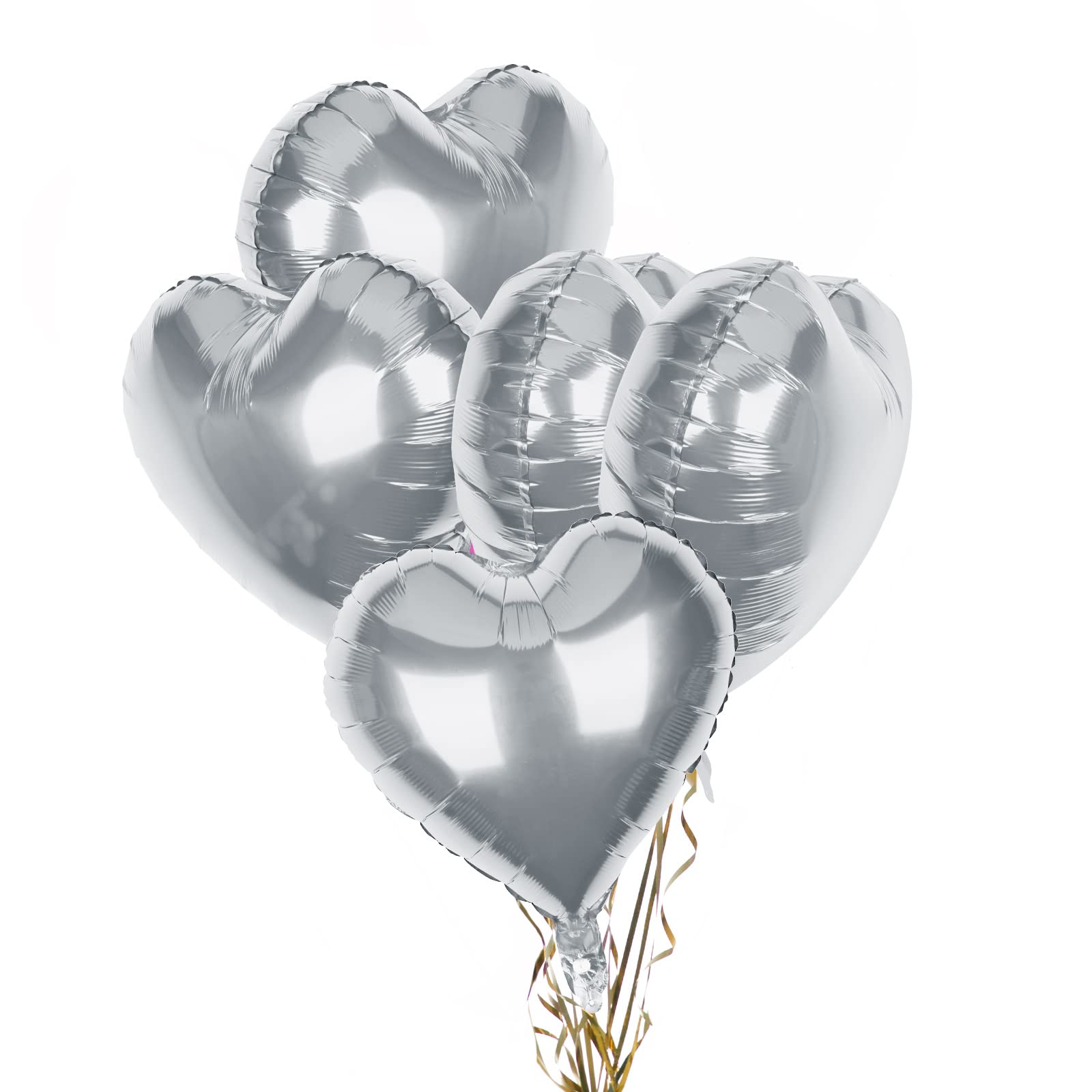 Amazon.co.jp: シルバーハートバルーン 5個パック 18インチ ハート型