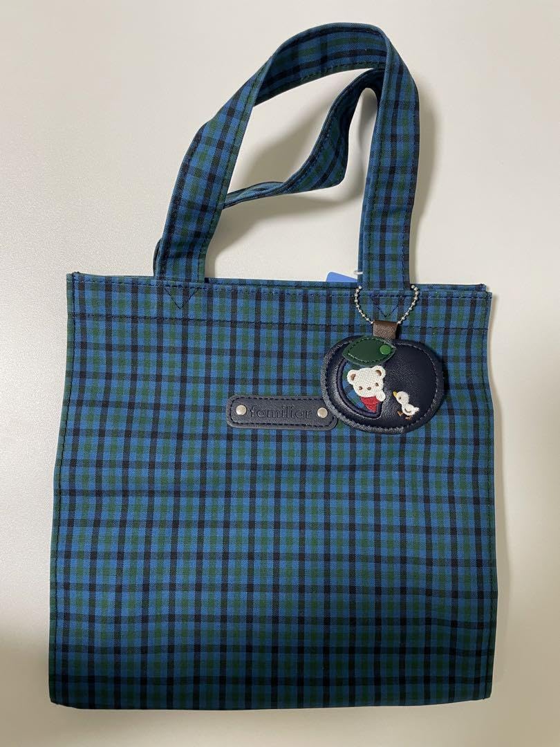 Amazon.co.jp: familiar 青チェック トートバッグ : おもちゃ