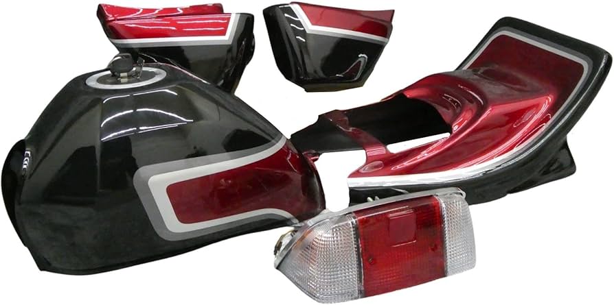 Amazon | エイプ50 外装セット CBX 黒赤2型 風 テールランプ付き