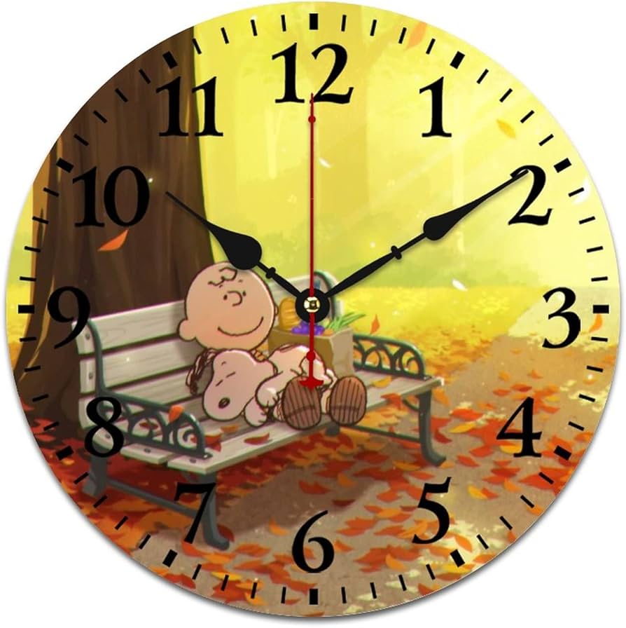 Amazon.co.jp: スヌーピー 掛け時計 木製壁掛け時計 静音 連続秒針