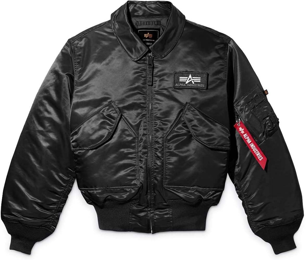Alpha Industries Men's CWU 45-P Flight Jacket (XS, Black) at