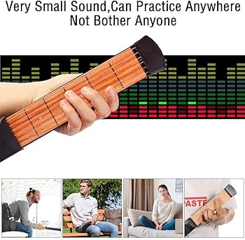 Amazon | ギター 練習 ポケットギター 6フレット 初心者 便利 耐干渉