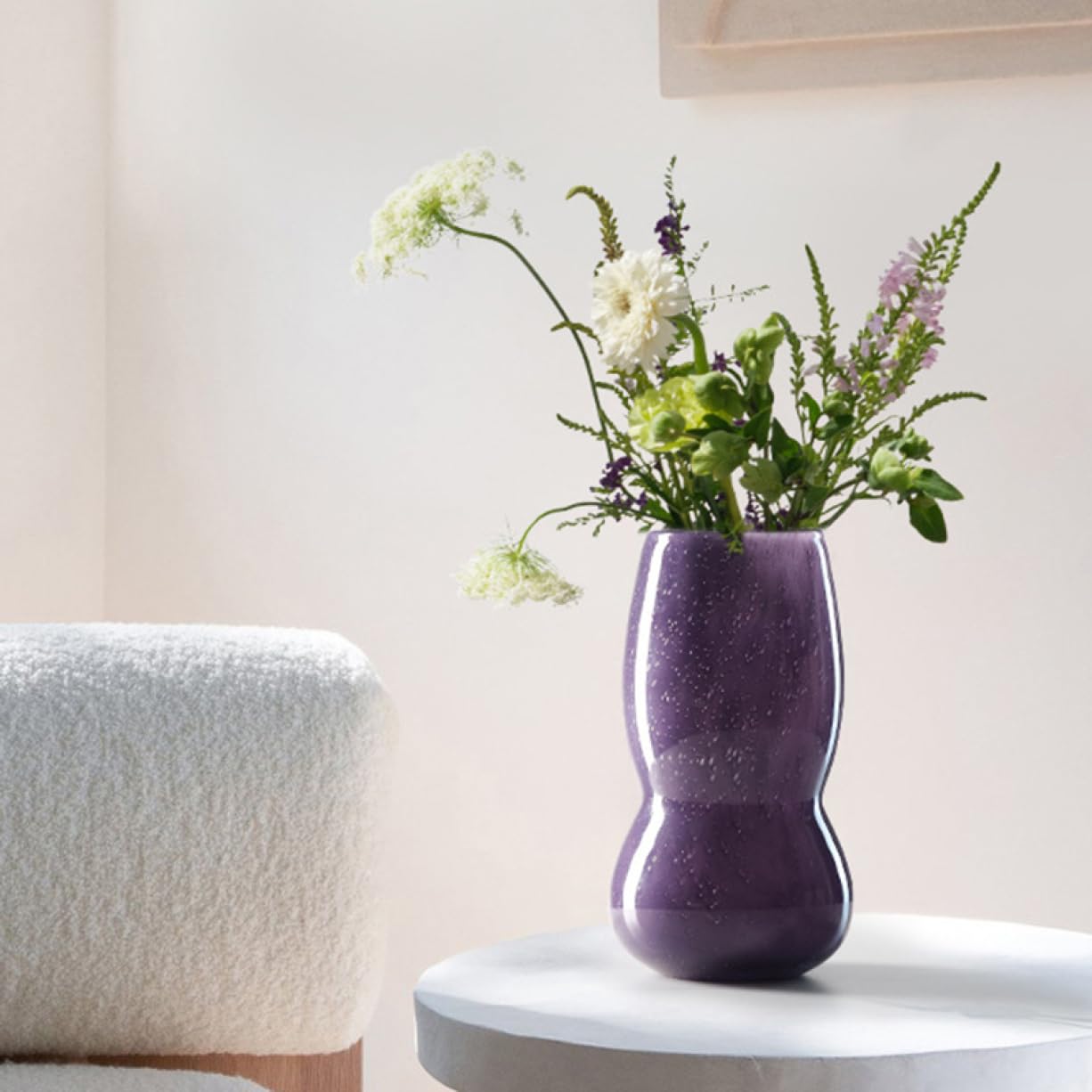 ELBE crystal 紫色花瓶 高さ約40cm ELBE crystal 紫色花瓶 高さ約40cm